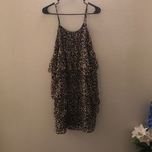 Spaghetti Strapped Floral Pattern Dress